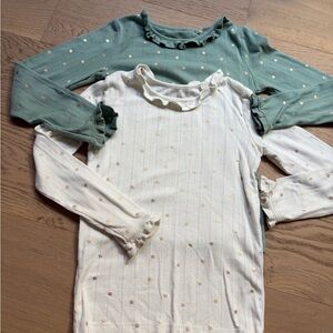 Mini Boden White Top with Gold Stars